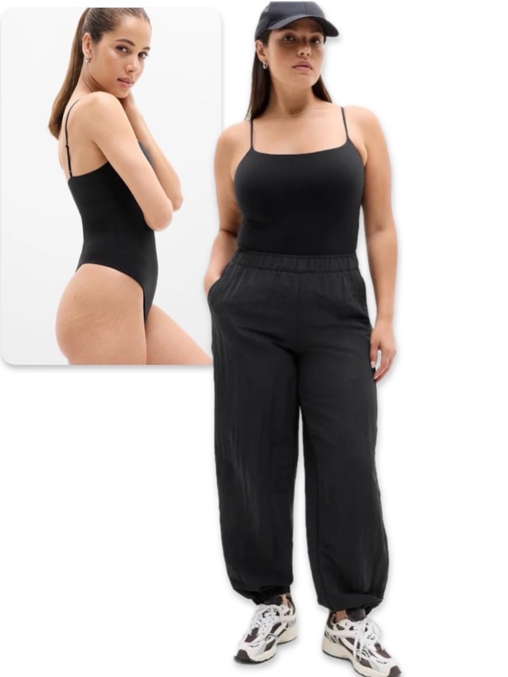 NWT [Athleta] Vitaform Cami One-Piece Thong Adjustable Bodysuit Black Women’s L